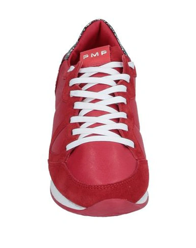 Shop Philippe Model Woman Sneakers Red Size 6 Soft Leather