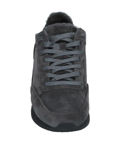 Shop Philippe Model Woman Sneakers Lead Size 8 Soft Leather, Shearling In Grey