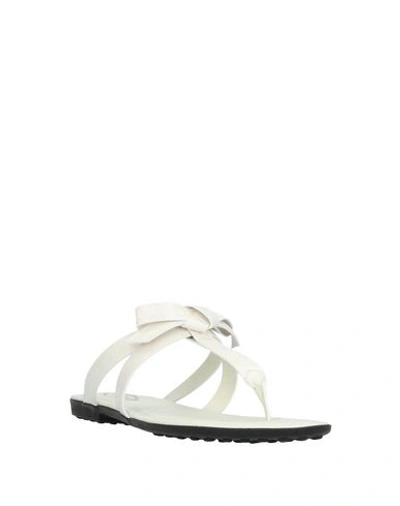 Shop Tod's Toe Strap Sandals In White
