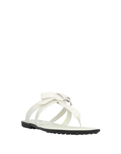 Tod's Toe Strap Sandals In White
