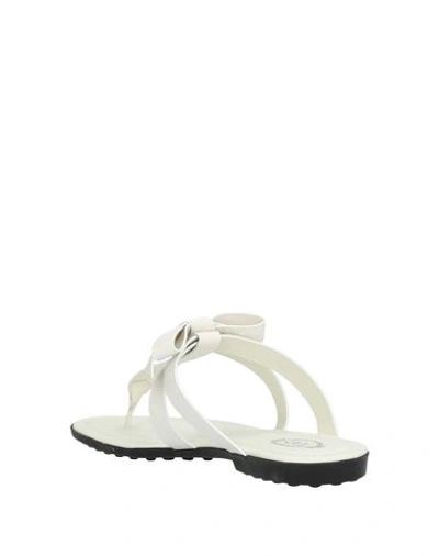 Shop Tod's Toe Strap Sandals In White