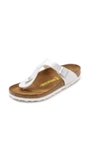 Birkenstock Gizeh Leather Sandals In White