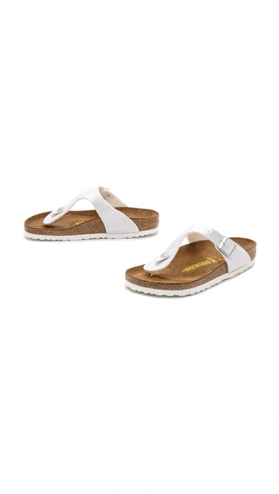 Shop Birkenstock Gizeh Thong Sandals In Pearly White