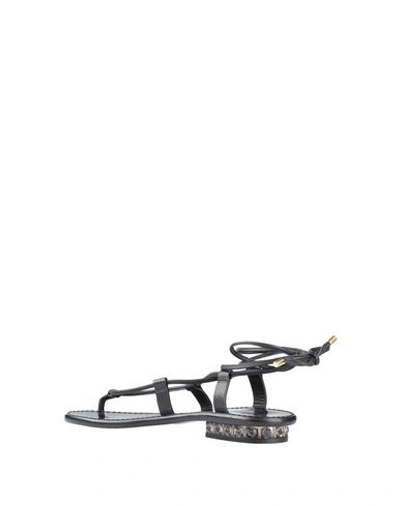 Shop Blumarine Toe Strap Sandals In Black