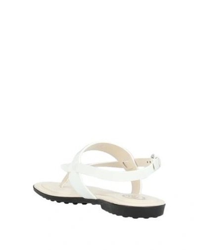 Shop Tod's Toe Strap Sandals In White