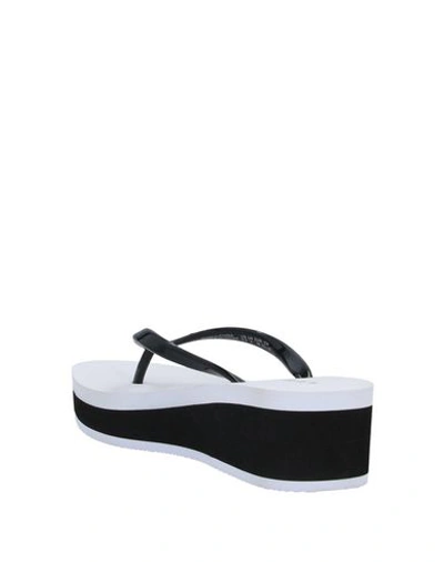 Shop Armani Exchange Woman Thong Sandal Black Size 7.5 Pvc - Polyvinyl Chloride, Eva (ethylene - Vinyl -