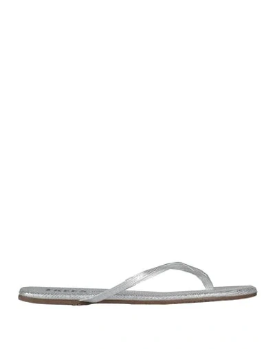 Shop Tkees Toe Strap Sandals In Silver