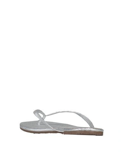 Shop Tkees Toe Strap Sandals In Silver