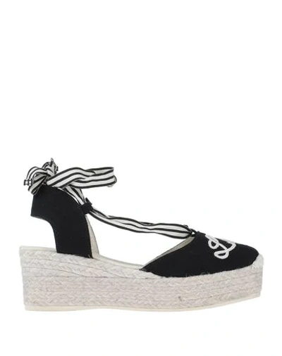 Shop Espadrilles Woman  Black Size 7 Textile Fibers