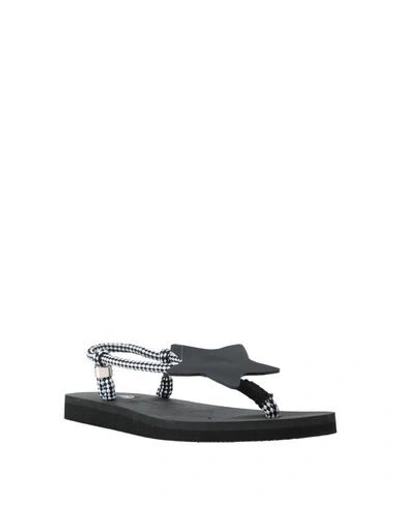 Shop Colors Of California Toe Strap Sandals In Black