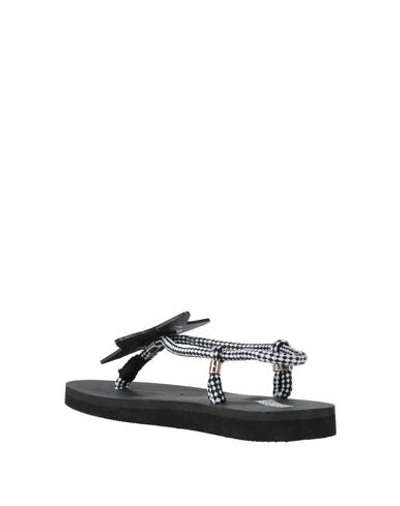 Shop Colors Of California Toe Strap Sandals In Black