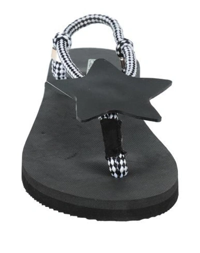 Shop Colors Of California Toe Strap Sandals In Black