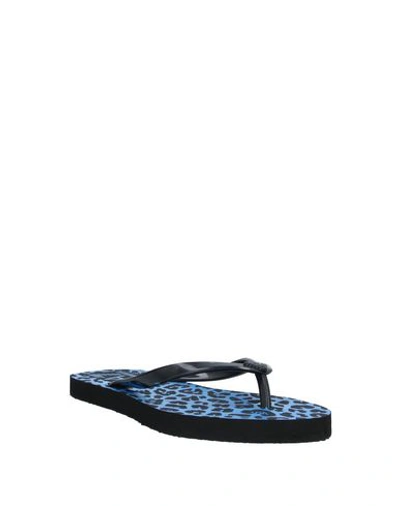 Shop Ea7 Woman Toe Strap Sandals Midnight Blue Size 6 Pvc - Polyvinyl Chloride