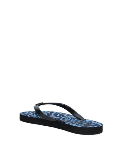 Shop Ea7 Woman Toe Strap Sandals Midnight Blue Size 6 Pvc - Polyvinyl Chloride