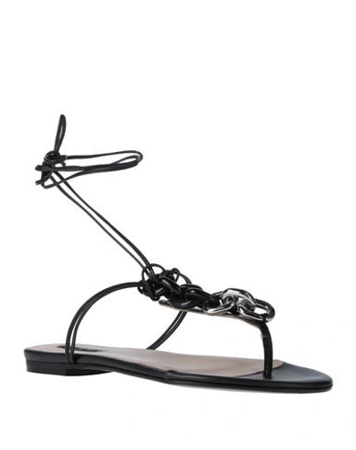 Shop Patrizia Pepe Toe Strap Sandals In Black