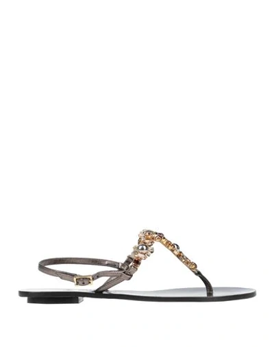 Shop Le Capresi Toe Strap Sandals In Bronze