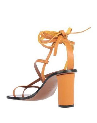 Shop Atp Atelier Toe Strap Sandals In Tan
