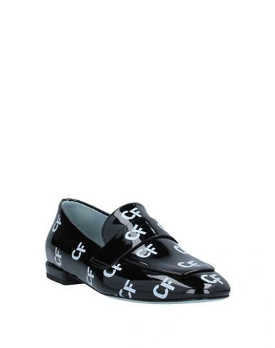 Shop Chiara Ferragni Woman Loafers Black Size 8 Textile Fibers