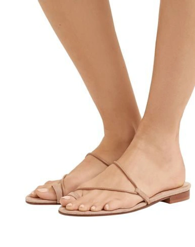 Shop Emme Parsons Woman Toe Strap Sandals Sand Size 11 Soft Leather In Beige