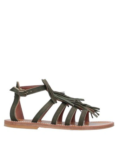 Shop Kjacques Sandals In Military Green