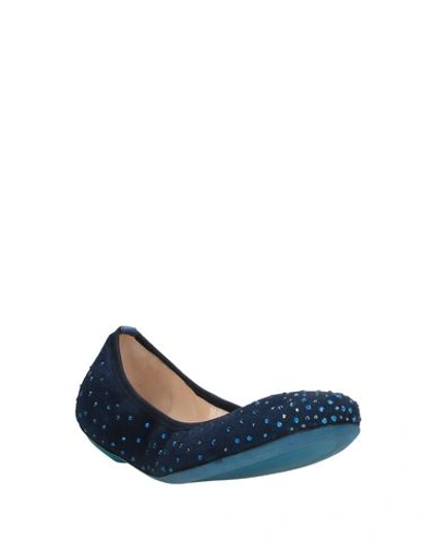 Shop Loriblu Ballet Flats In Dark Blue