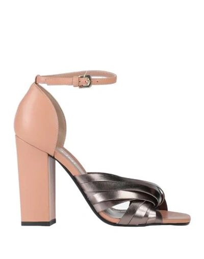 Shop Pollini Sandals In Pale Pink