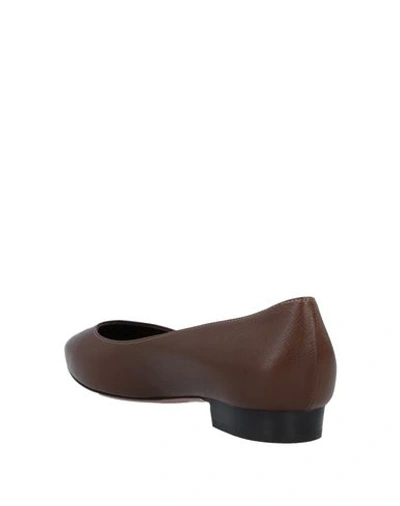 Shop A.testoni Ballet Flats In Dark Brown