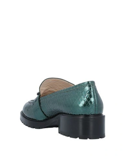 Shop Alberto Gozzi Loafers In Emerald Green