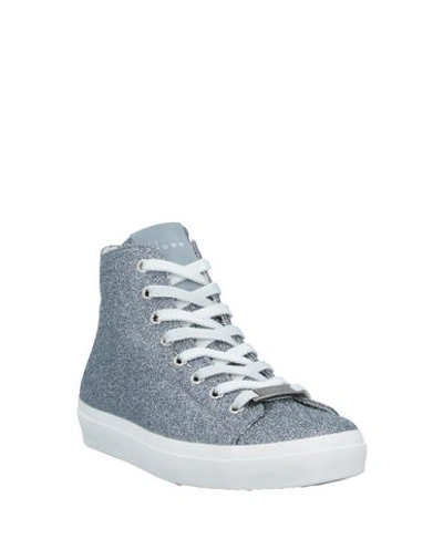 Shop Leather Crown Sneakers In Grey