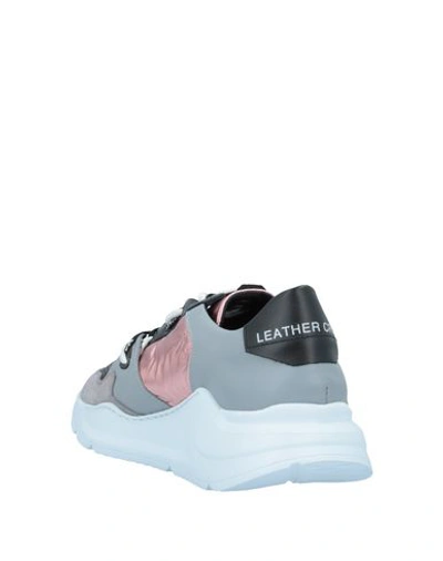 Shop Leather Crown Sneakers In Grey