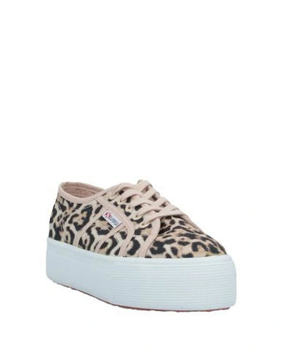 Shop Superga Woman Sneakers Beige Size 7.5 Textile Fibers