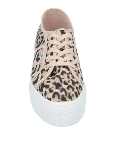 Shop Superga Woman Sneakers Beige Size 7.5 Textile Fibers