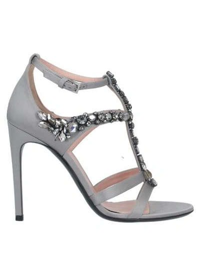 Shop Alberta Ferretti Sandals In Grey