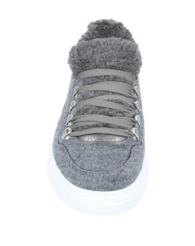 Shop Hogan Woman Sneakers Grey Size 7 Textile Fibers