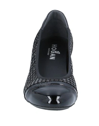 Hogan Woman Ballet Flats Black Size 6 Leather In Black