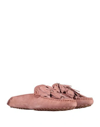 Tod's Woman Mules & Clogs Antique Rose Size 6.5 Leather In Pink