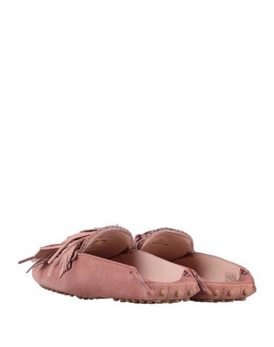 Tod's Woman Mules & Clogs Antique Rose Size 6.5 Leather In Pink