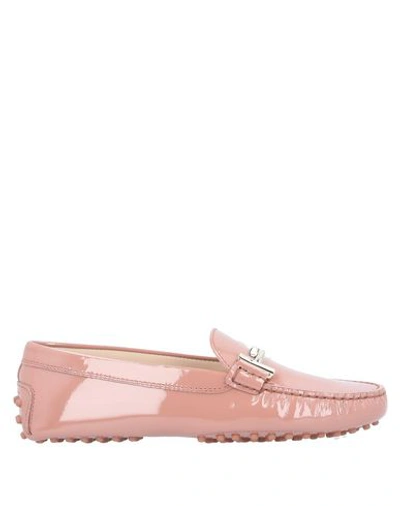 Shop Tod's Loafers In Pastel Pink