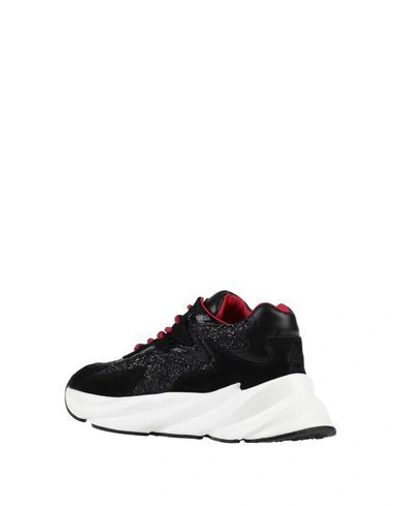 Elena Iachi 50mm Glittered Leather Sneakers In Black