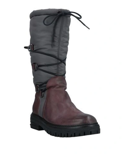 Shop Crime London Boots In Maroon