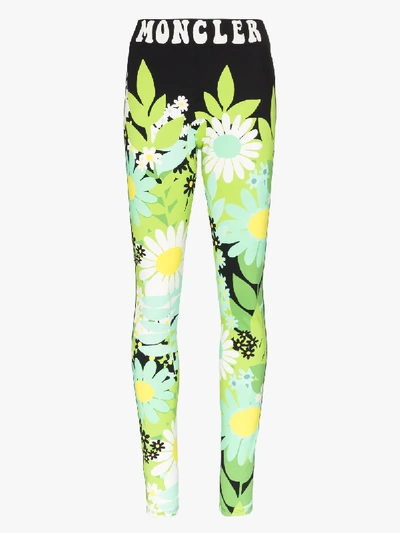 Shop Moncler 8  Richard Quinn High Waist Floral Leggings In Green