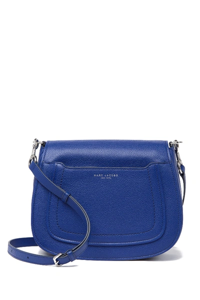 Shop Marc Jacobs Empire City Messenger Leather Crossbody Bag In Academy Blue