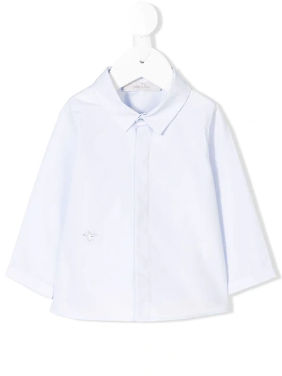 Shop Baby Dior Pointed Collar Shirt In Blue