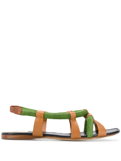 Shop Francesco Russo Padded Strap Sandals In Green