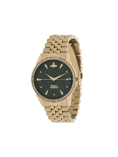 Shop Vivienne Westwood The Wallace 37mm Watch In Gold