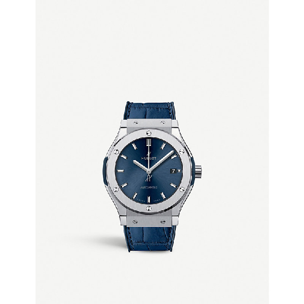 hublot classic fusion blue chronograph titanium
