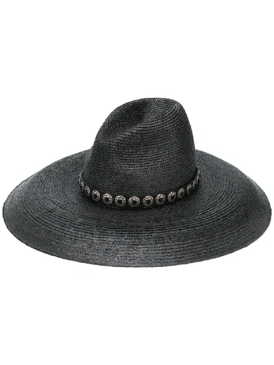 Shop Saint Laurent Concho Band Hat In Black