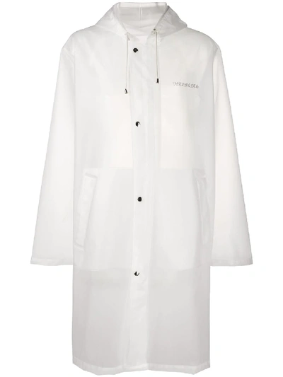 Shop Vetements Transparent Hooded Raincoat In White