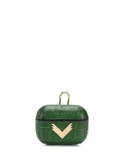 Shop Manokhi X Velante Embossed Air Pod Case In Green