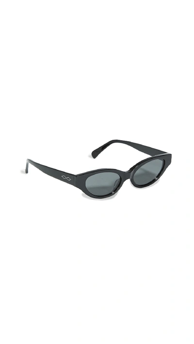 Shop Karen Wazen Glamorous Sunglasses In Black